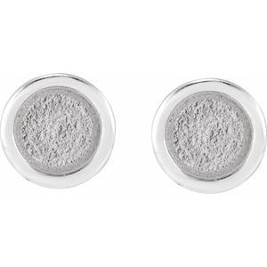 14K White Gold 2.5 mm Round Rose-Cut Bezel-Set Stud Earring – image 2