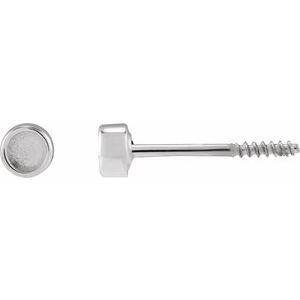 Sterling Silver 2 mm Round Rose-Cut Bezel-Set Stud Earring