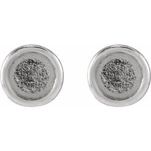 14K White Gold 1.5 mm Round Rose-Cut Bezel-Set Stud Earring – image 2