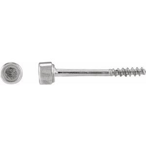 Platinum 1.5 mm Round Rose-Cut Bezel-Set Stud Earring