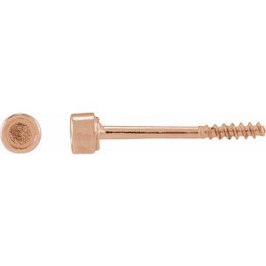 14K Rose Gold 1.5 mm Round Rose-Cut Bezel-Set  Stud Earring