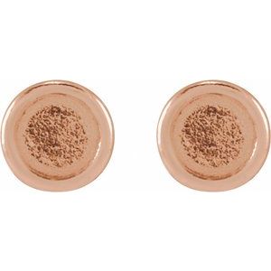 14K Rose Gold 1.5 mm Round Rose-Cut Bezel-Set  Stud Earring – image 2