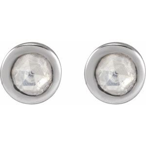 Sterling Silver .02 CTW Rose-Cut Natural Diamond Stud Earrings – image 2