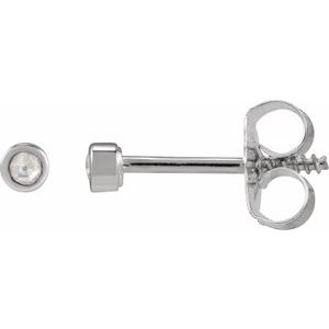 Sterling Silver .02 CTW Rose-Cut Natural Diamond Stud Earrings