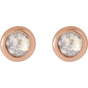 14K Rose Gold .06 CTW Rose-Cut Natural Diamond  Stud Earrings – image 2
