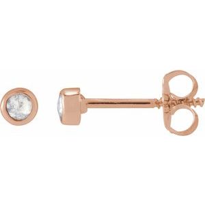 14K Rose Gold .06 CTW Rose-Cut Natural Diamond  Stud Earrings