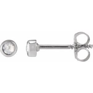 Platinum .06 CTW Rose-Cut Natural Diamond Stud Earrings
