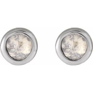 Platinum .06 CTW Rose-Cut Natural Diamond Stud Earrings – image 2