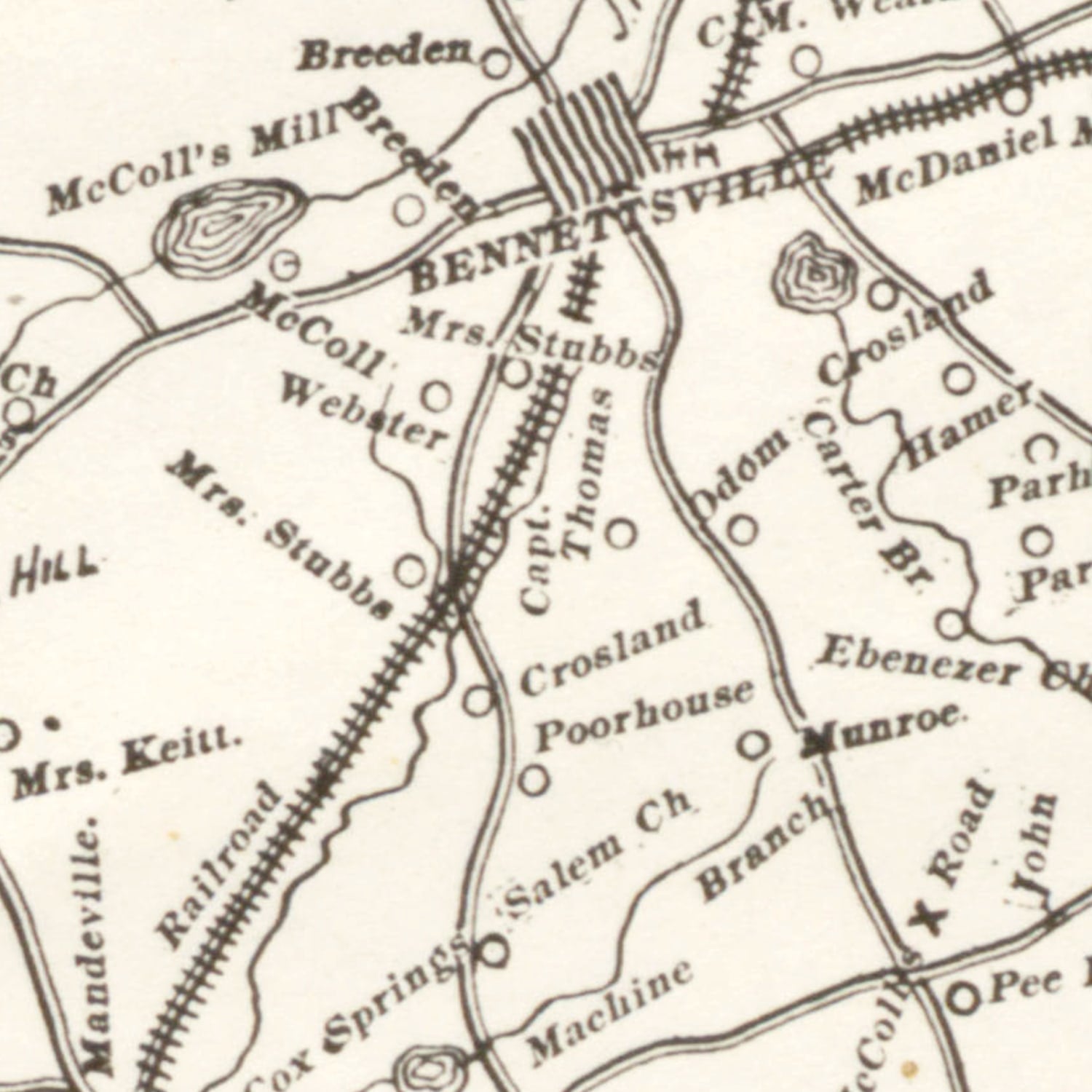 Vintage Map of Marlboro County, South Carolina 1880