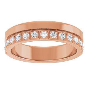 14K Rose 1/3 CTW Natural Diamond Anniversary Band