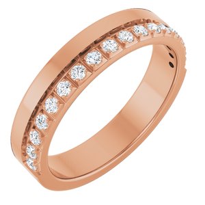 14K Rose 1/3 CTW Natural Diamond Anniversary Band