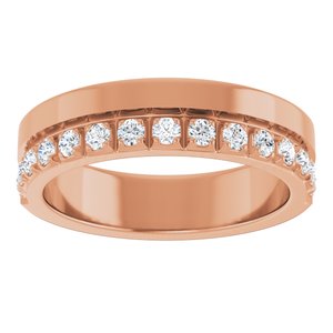14K Rose 1/3 CTW Natural Diamond Anniversary Band