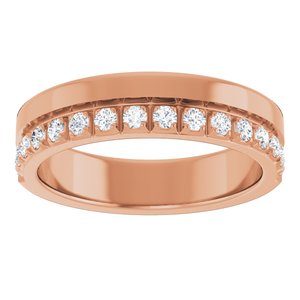 14K Rose 1/3 CTW Natural Diamond Anniversary Band