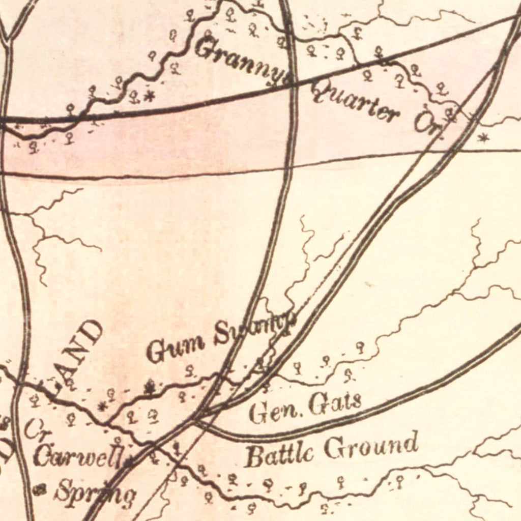 Vintage Map of Kershaw County, South Carolina 1873