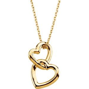 Interlocking Heart Necklace or Pendant
