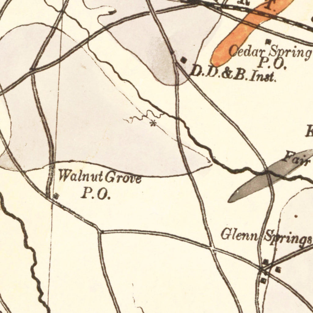 Vintage Map of Spartanburg County, South Carolina 1880