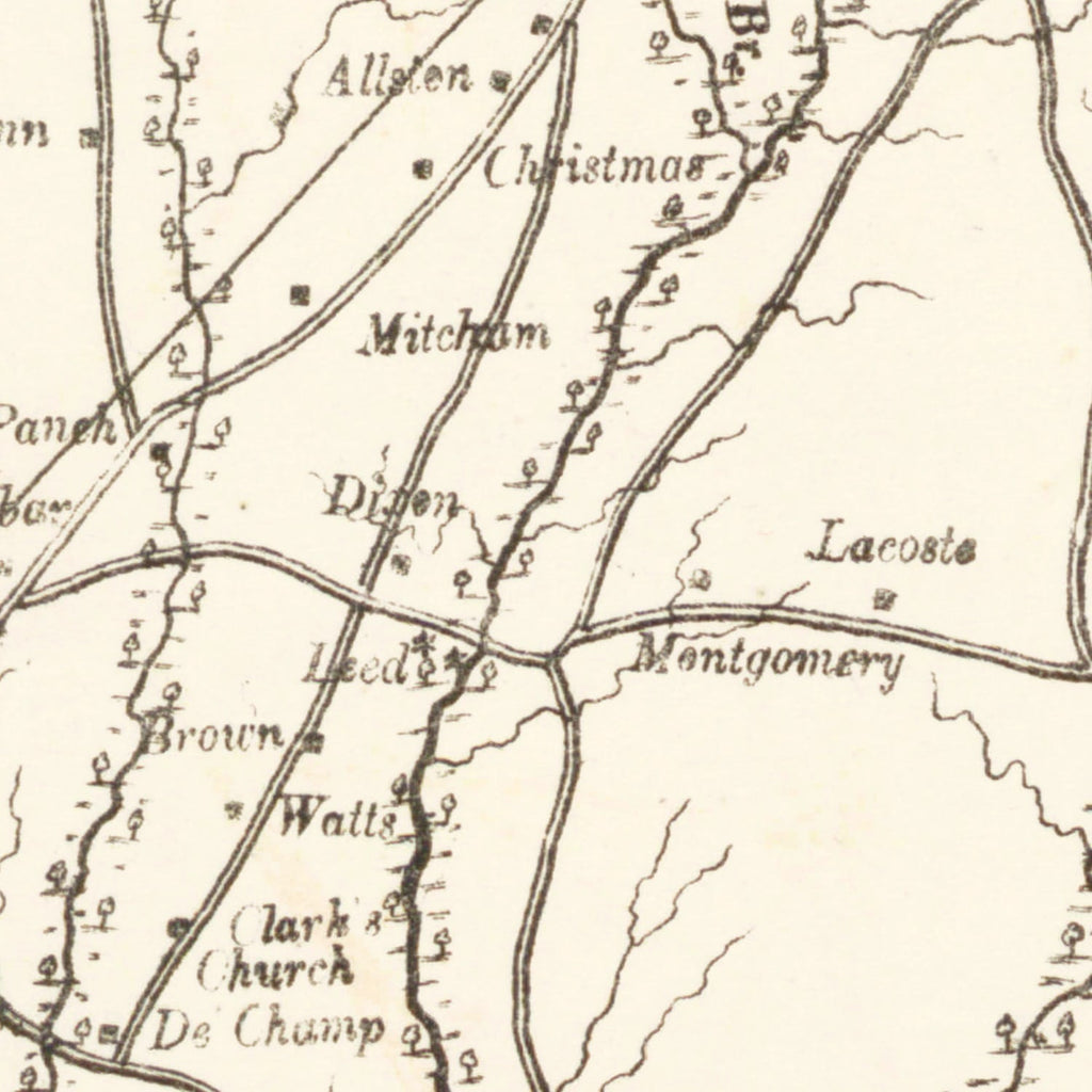 Vintage Map of Sumter County, South Carolina 1880