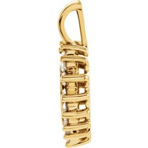 14K Yellow Gold 1/3 CTW Natural Diamond Heart Pendant