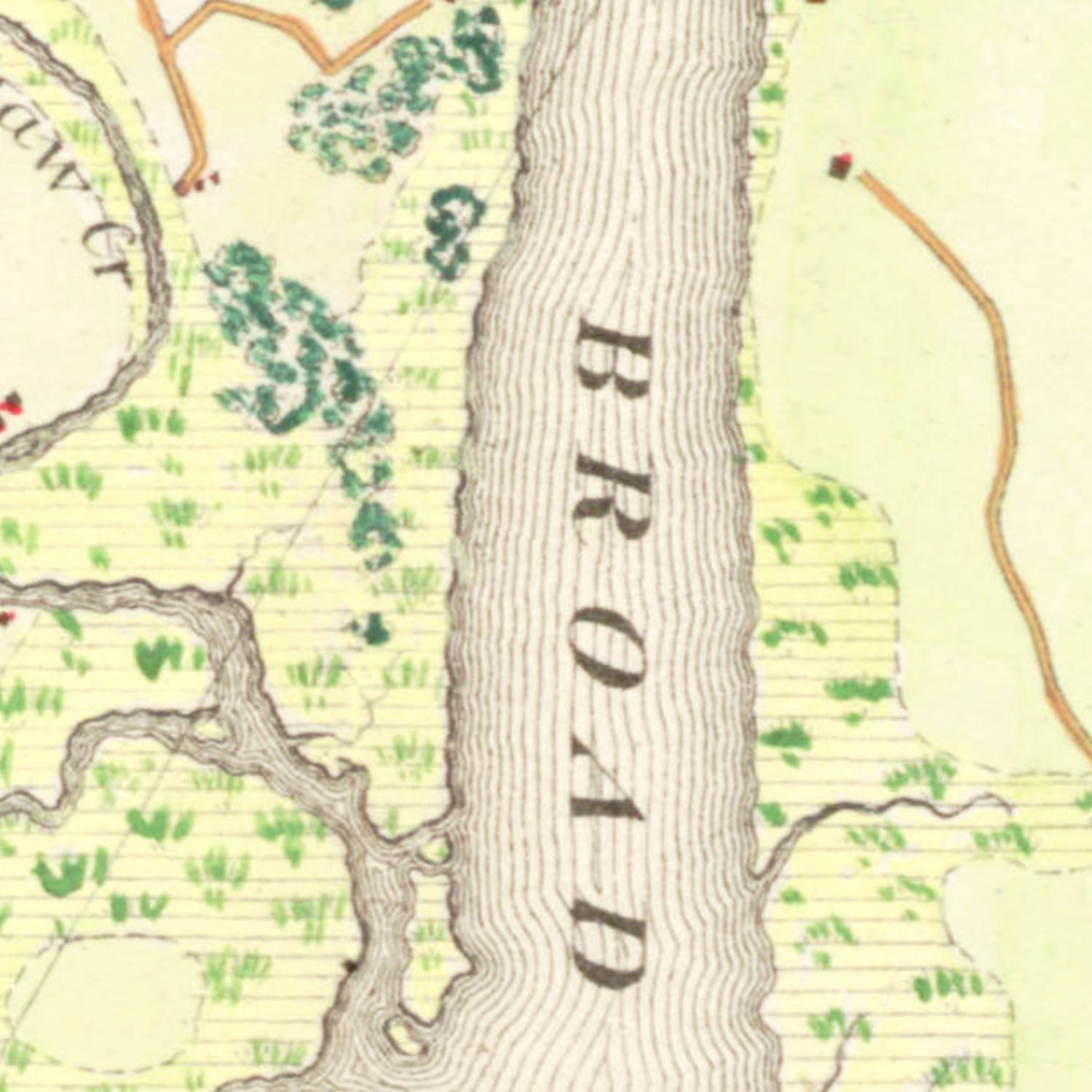 Vintage Broad River, SC Map 1865