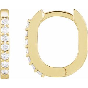 14K Rose Gold 1/8 CTW Natural Diamond 12 mm Hoop Earrings – image 3