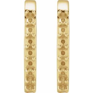 14K Yellow Gold Accented 12 mm Hinged Hoop Earring Mounting – image 2