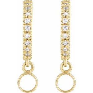 14K Yellow Gold 3 mm Round .08 CTW Natural Diamond Semi-Set French-Set 16.1 mm Hoop Earrings – image 2