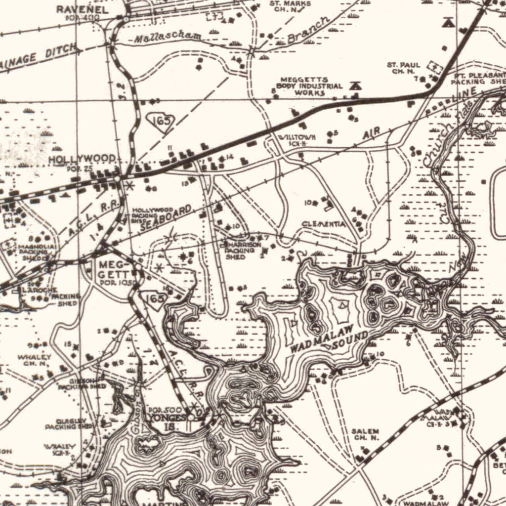 Vintage Map of Charleston County, South Carolina 1938