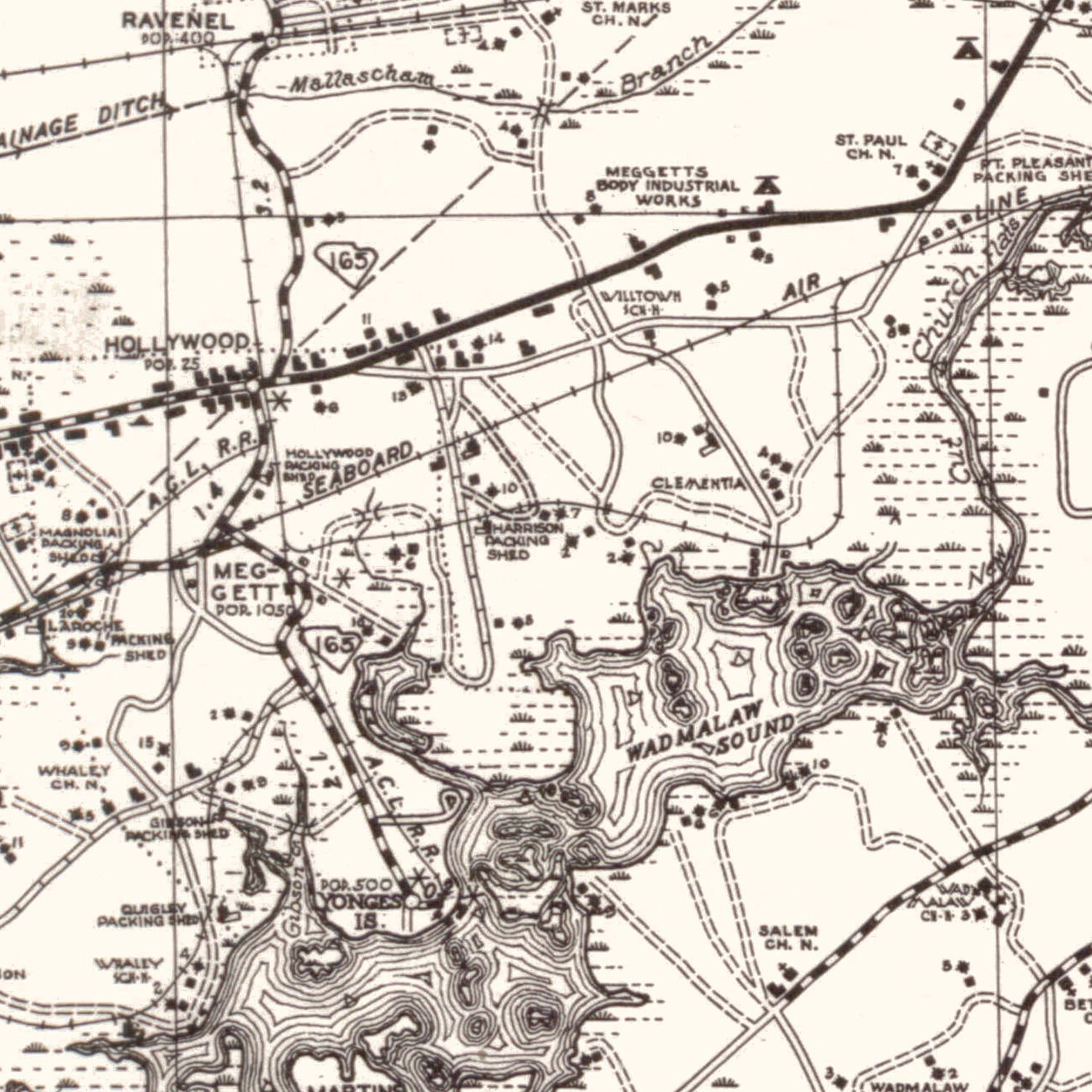 Vintage Map of Charleston County, South Carolina 1938