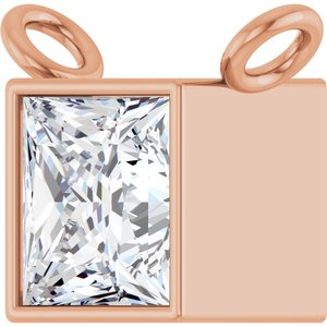 14K Rose 1/3 CT Natural Diamond Necklace Center