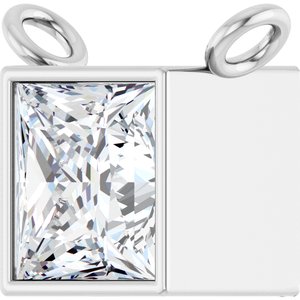 14K White 1/2 CTW Lab-Grown Diamond Necklace Center