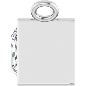 14K White 1/2 CTW Natural Diamond Necklace Center