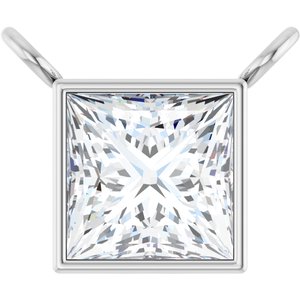 14K White 1/2 CTW Lab-Grown Diamond Necklace Center