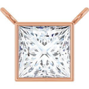 14K Rose 3/4 CTW Lab-Grown Diamond Necklace Center