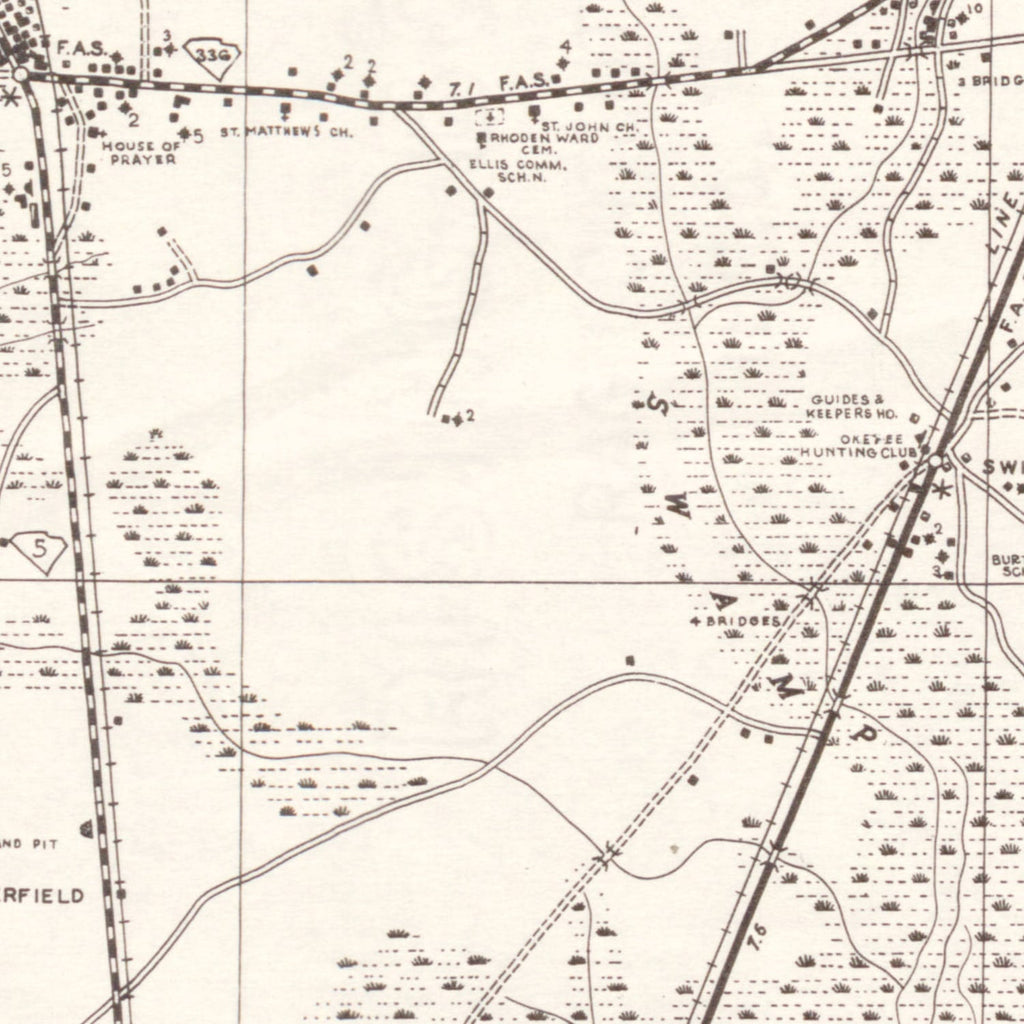 Vintage Map of Jasper County, South Carolina 1938