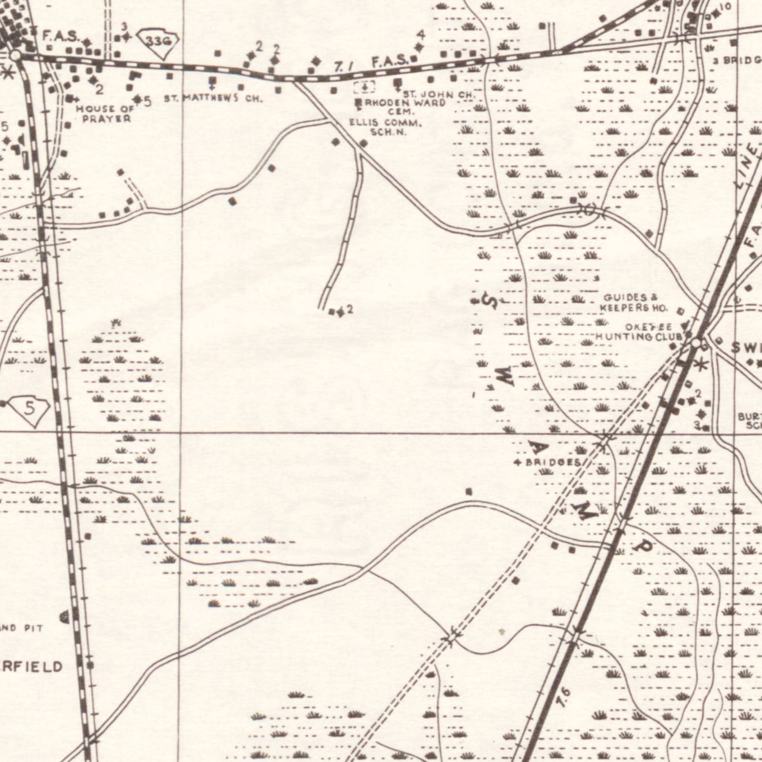 Vintage Map of Jasper County, South Carolina 1938