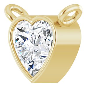 14K Yellow 4 mm Heart 1/5 CT Natural Diamond Necklace Center