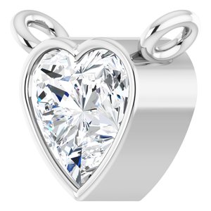 Platinum 4 mm Heart 1/5 CT Lab-Grown Diamond Necklace Center