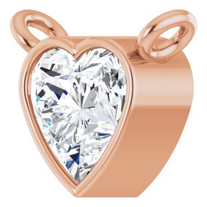 14K Rose 4 mm Heart 1/5 CT Natural Diamond Necklace Center