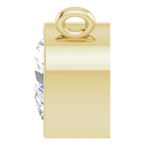 14K Yellow 5 mm Heart 1/2 CT Natural Diamond Necklace Center