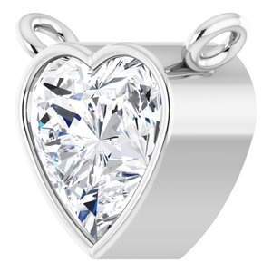 14K White 5 mm Heart 1/2 CT Lab-Grown Diamond Necklace Center