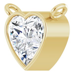 14K Yellow 5 mm Heart 1/2 CT Lab-Grown Diamond Necklace Center