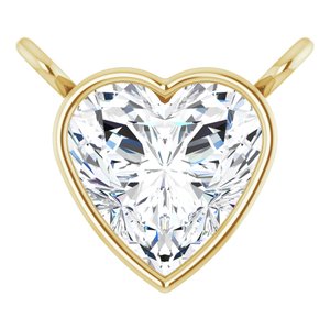 14K Yellow 5 mm Heart 1/2 CT Lab-Grown Diamond Necklace Center