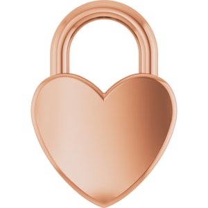 14K Rose Gold Engravable Heart Lock Pendant