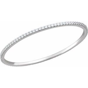 14K White Gold 4 CTW Natural Diamond Stackable Bangle 8" Bracelet – image 2
