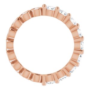 14K Rose 1 1/6 CTW Natural Diamond Reversible Eternity Band Size 4