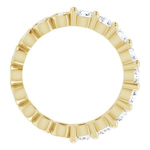 14K Yellow 1 1/6 CTW Natural Diamond Reversible Eternity Band Size 4