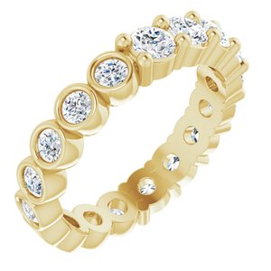 14K Yellow 1 1/6 CTW Natural Diamond Reversible Eternity Band Size 4
