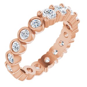 14K Rose 1 1/6 CTW Natural Diamond Reversible Eternity Band Size 4