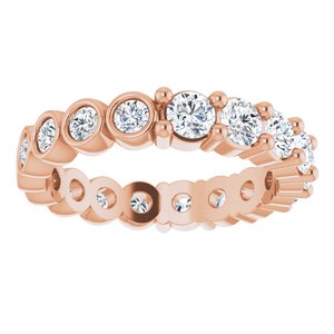 14K Rose 1 1/6 CTW Natural Diamond Reversible Eternity Band Size 4