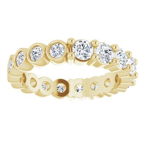 14K Yellow 1 1/6 CTW Natural Diamond Reversible Eternity Band Size 4